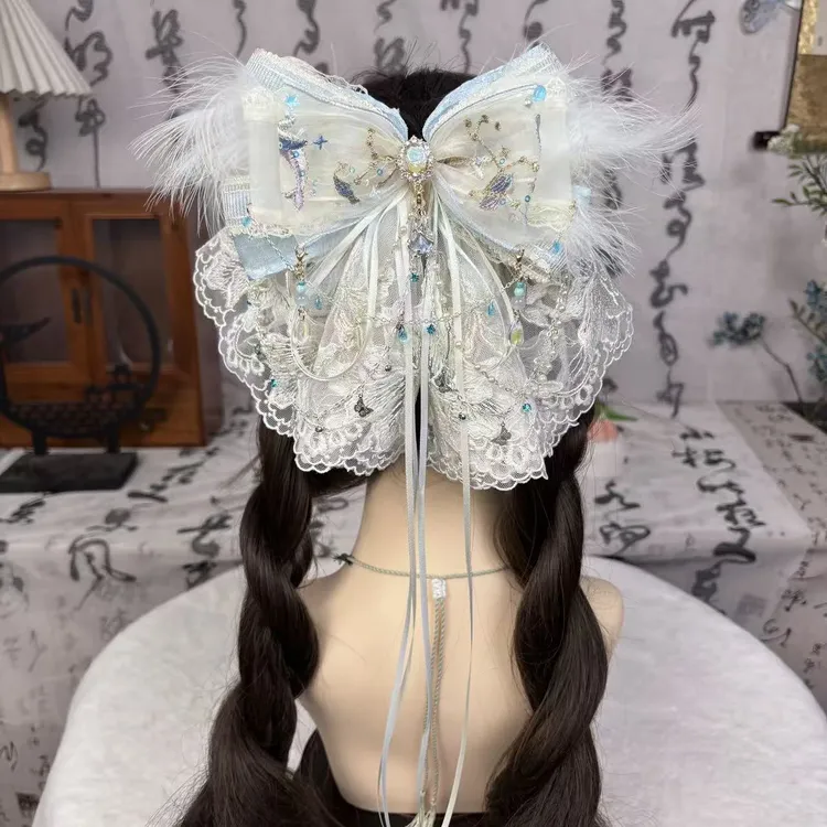 【衔梦之鲸】洛丽塔发夹多层次蝴蝶结发饰头饰甜妹弹簧夹