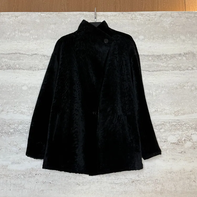 TANTAN 气质宽松立领羊皮毛一体两穿秋冬外套4360