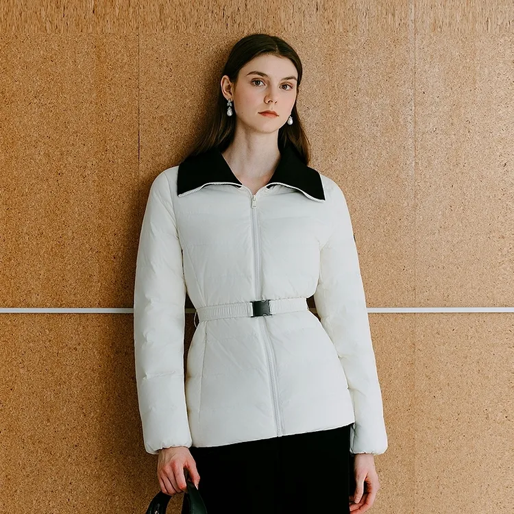 2025年冬季新款女修身白鹅绒韩系轻薄显瘦羽绒服-MOGD09OJK025