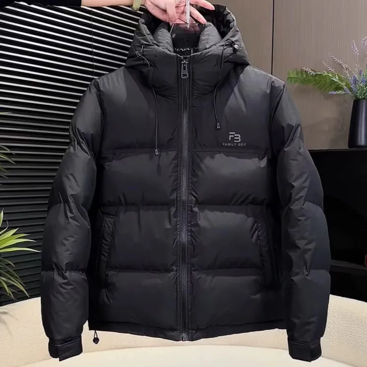 冬季简约加厚云柔棉轻量化连帽时尚防风保暖休闲宽松连帽棉服6616