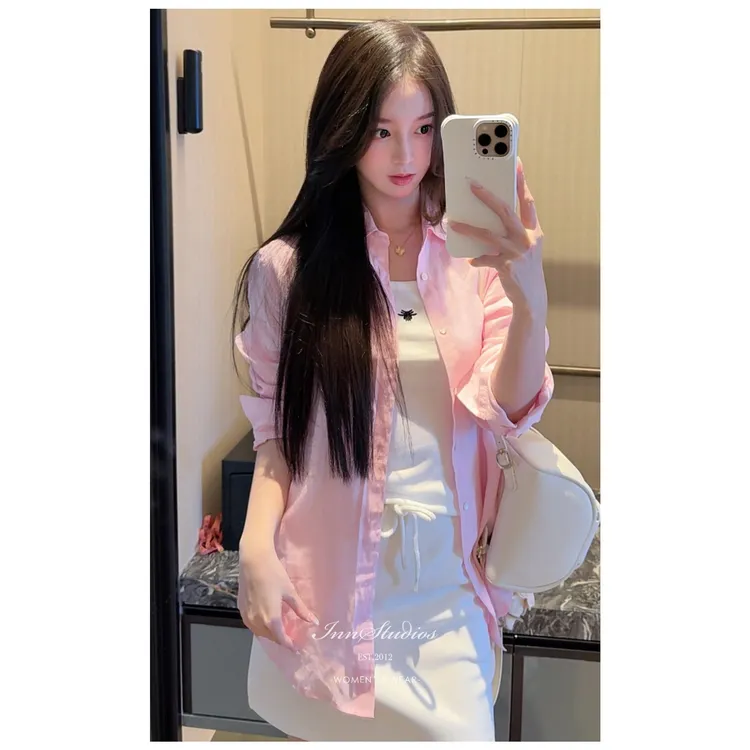 Innstudios 小马刺绣亚麻衬衫