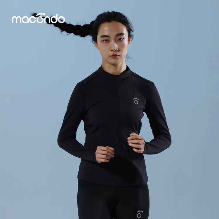 原创单品｜马孔多女子糯糯加绒跑步上衣小立领吸湿排汗腋下一片式