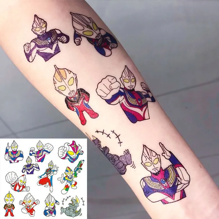 儿童纹身贴奥特曼超人卡通hellokitty凯蒂猫男孩宝宝女孩贴纸贴画
