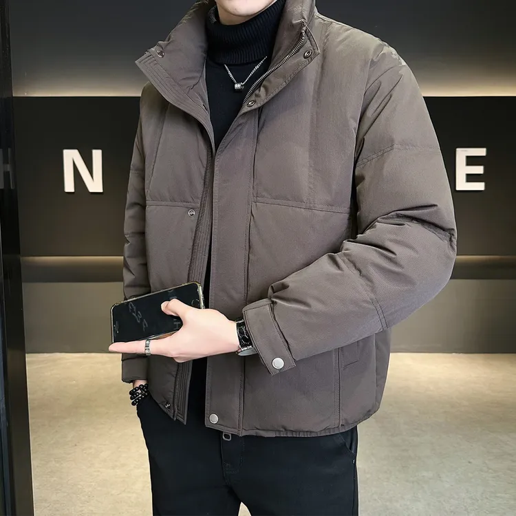 男士羽绒服冬季加厚2025新款高级感轻薄白鸭绒立领男装防寒服外套