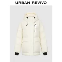 【HOT】UR2025冬季新款女装流光风连帽抽绳羽绒服UWG150097