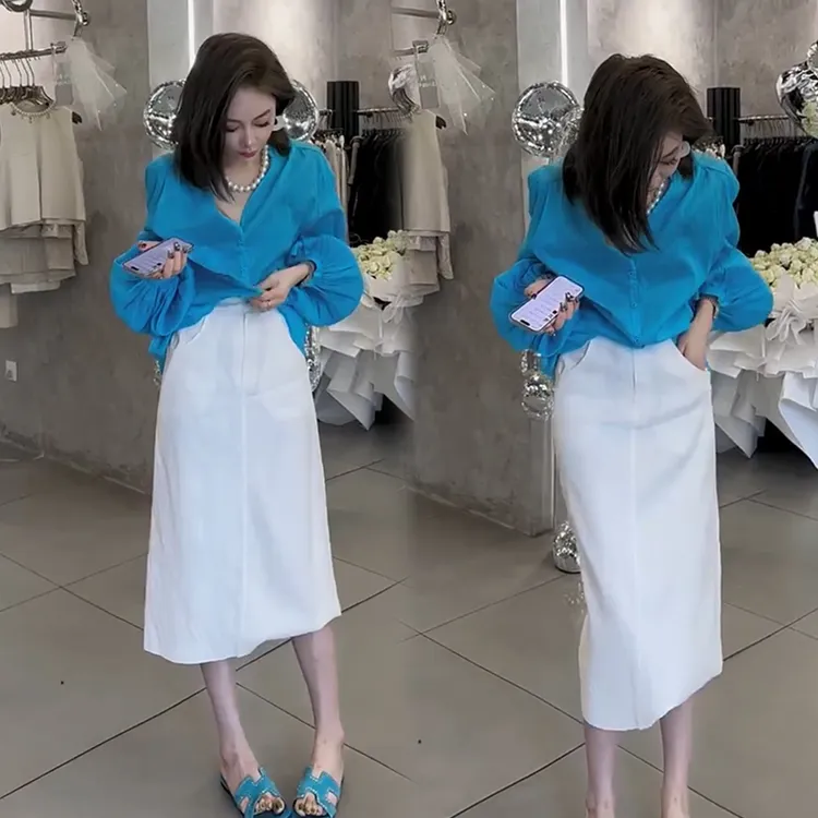 2025夏季新款时尚显瘦气质网红高档洋气女高级宽松大码裙子两件套