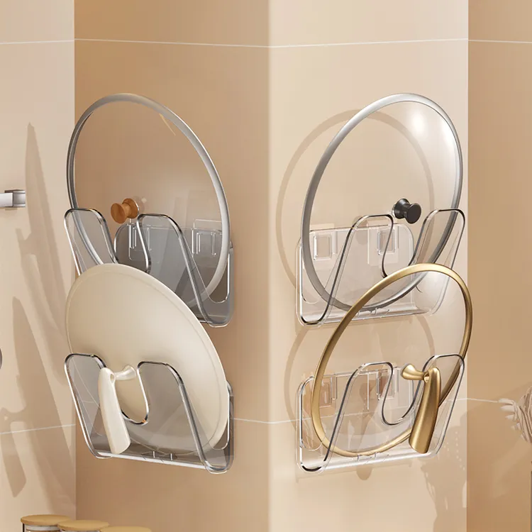 免打孔厨房置物架放农村大锅盖架壁挂式墙上架子架托菜板收纳神器