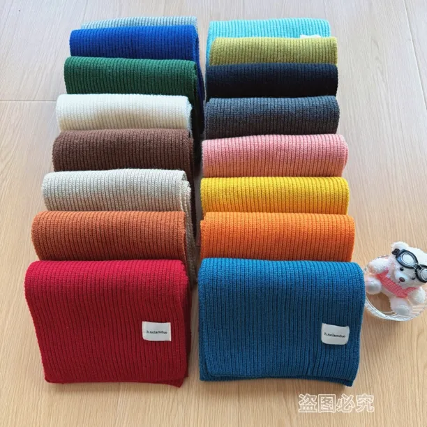 冬季新款显白韩版百搭围巾女ins秋冬保暖情侣同款纯色长款围脖