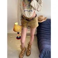 【现货】秋季新款韩版气质高腰显瘦灯芯绒休闲短裤女装辣妹百搭热裤