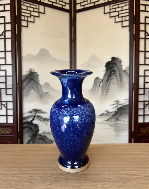 景德镇 神垕窑变釉观音瓶 中式家居装饰陶瓷花瓶钧瓷花瓶摆件组合