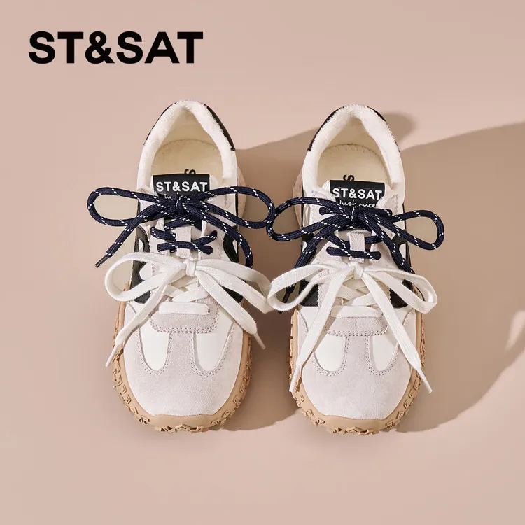 星期六厚底德训鞋女款2026春季新款轻便透气阿甘鞋休闲增高运动鞋