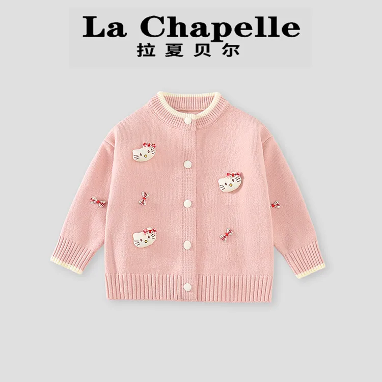 La Chapelle【拉夏贝尔】秋季新款儿童卡通kt猫针织开衫LA2039