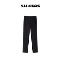 SJJ-SHANG【大驴小黑裤】羊毛天丝拉毛乱麻肌理感休闲裤q136299p