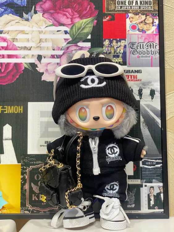 【仅娃衣套装】labubu一代三代通用小香风黑色娃衣套装不含娃