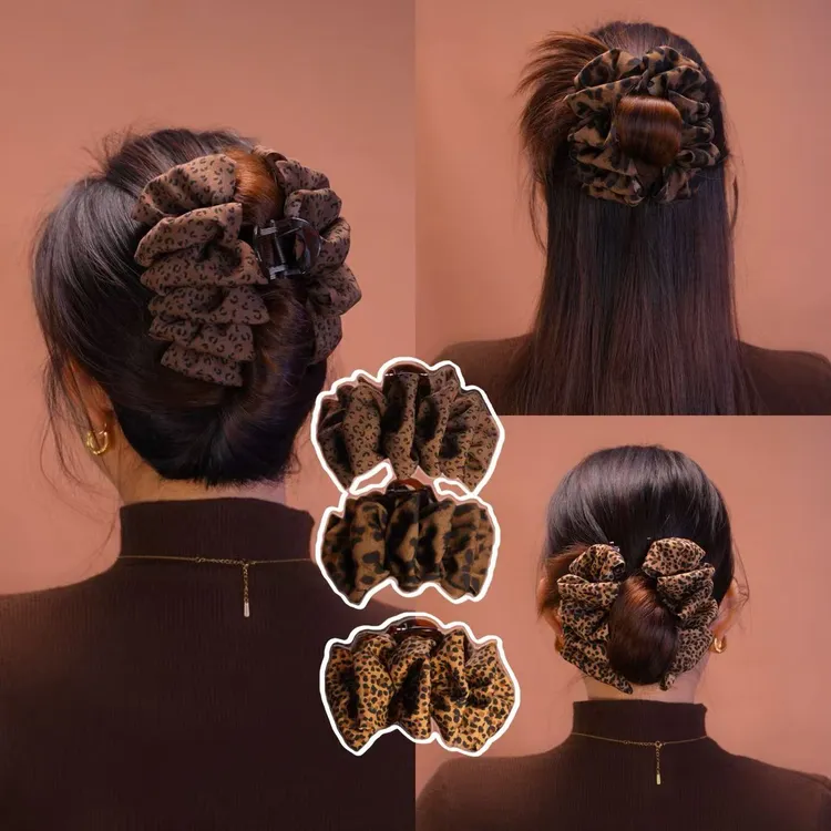 诗泊雅 · 奢绒豹纹系列 高定布艺镶饰抓夹