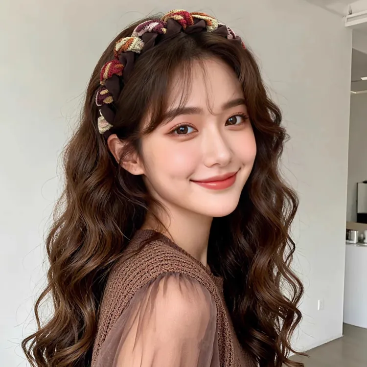 复古麻花发箍女针织带齿高颅顶显脸小日常外戴头饰编织头箍发饰女