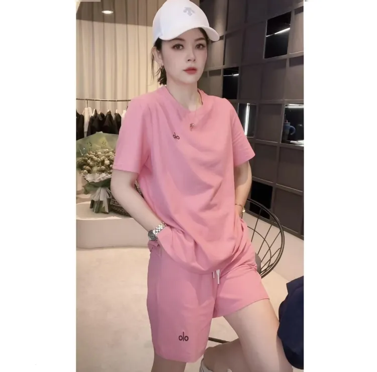 《姚家优麦汇》Y6265夏款圆领设计感时尚百搭短袖短裤套装显瘦女