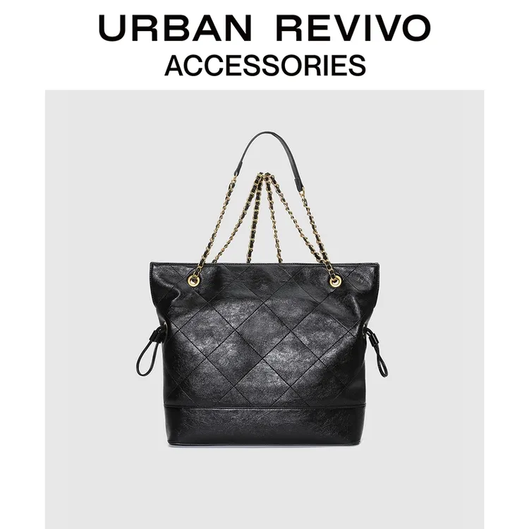 URBAN REVIVO2025秋季新款女士菱格单肩背包UAWB50253+