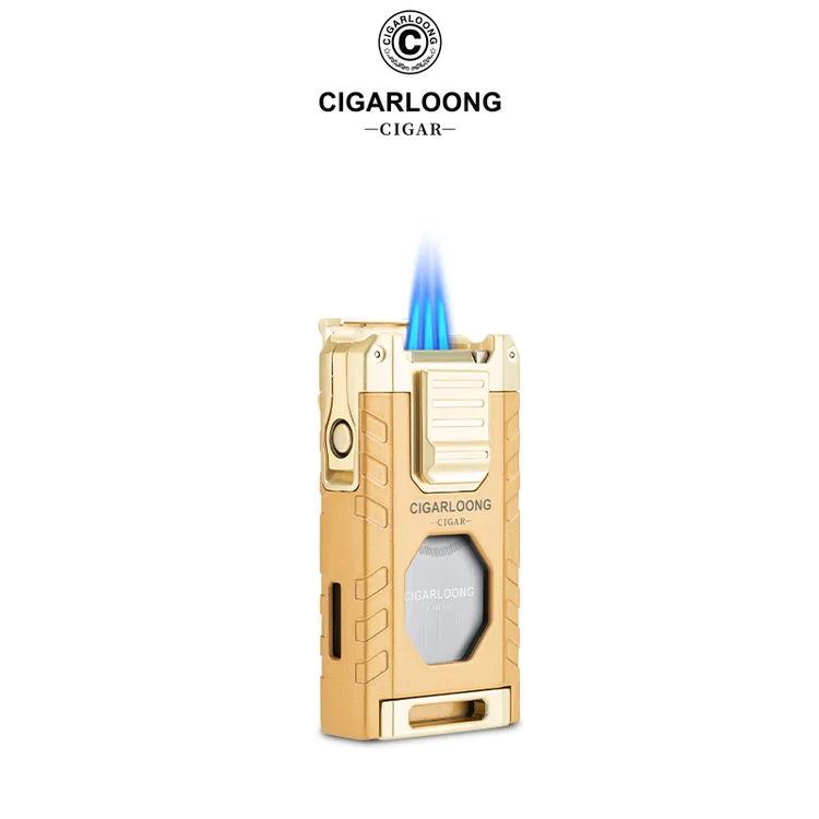 茄龙雪茄打火机多功能便携防风直冲火机带开孔器通针烟托CB-25E1