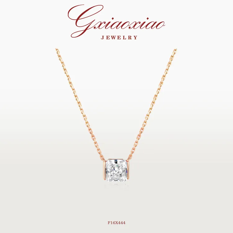 G XIAOXIAO 925银高级感轻奢气质冰花方糖项链 F16X444 F16X445