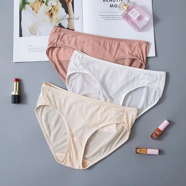 桑蚕丝真丝内裤女中低腰舒适透气薄款三角裤亲肤不闷热