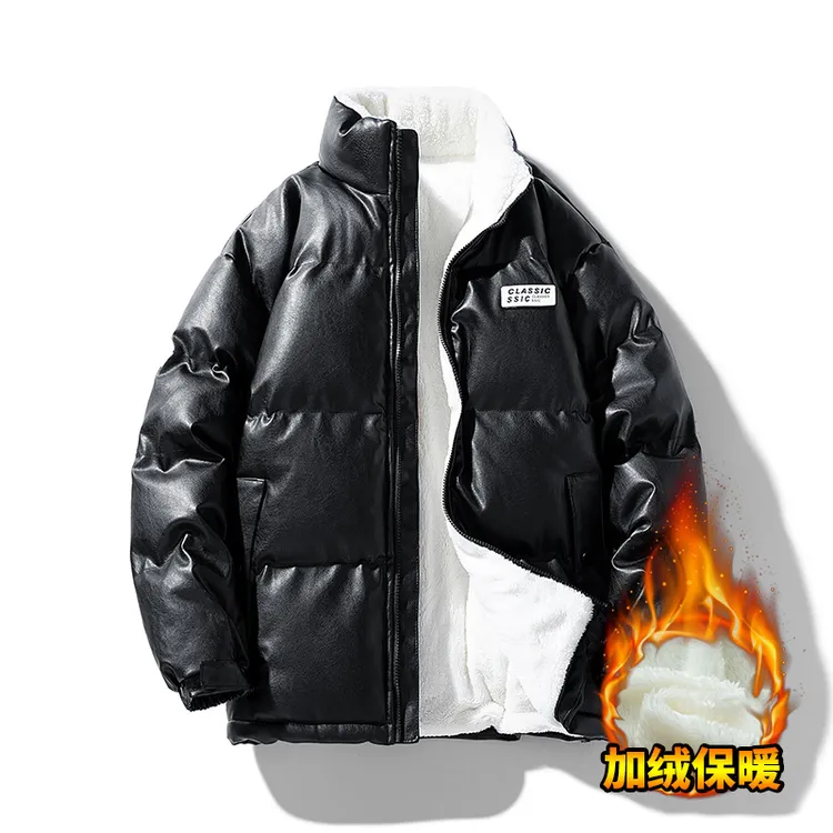 立领保暖耐磨棉服印花本布下摆亮面棉衣直下摆百搭时尚