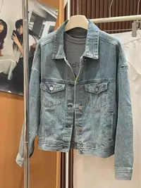 AC经典翻领立体拼缝廓形牛仔外套
