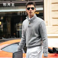 Mr.Bu布先生长袖厚款毛衣立领半开襟设计冬季时尚男士上衣BT16912