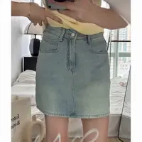 显瘦短裙半身裙夏季女士美式牛仔裙牛仔半身裙a字