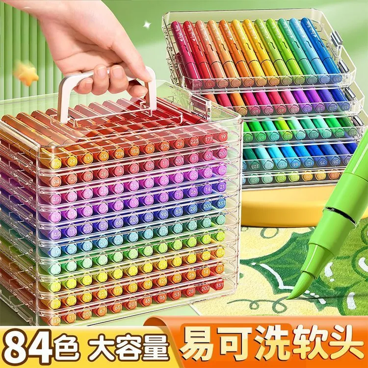 【小红书同款】软头丙烯马克笔学生美术专用不透色叠色可洗水彩笔