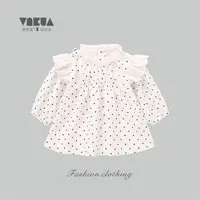 婴悦家春秋款女宝宝时尚洋气百搭波点女童娃娃衫上衣 87748