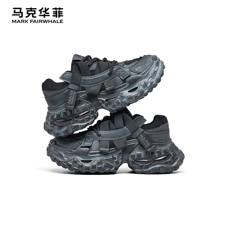 马克华菲男鞋新款解构风潮鞋爆款轮胎鞋气垫休闲鞋子男增高老爹鞋