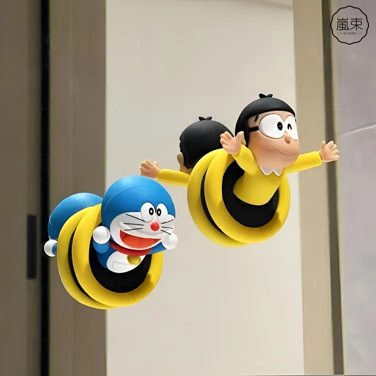 大雄摆件哆啦A梦挂钩蓝胖子3D立体冰箱贴车载摆件浴室粘钩毛巾钩