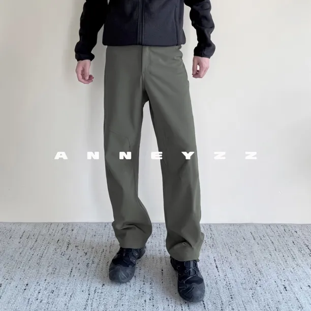 Anneyzz知易-"CLARKIA"户外秋季300克加厚冲锋裤宽松直筒裤休闲裤