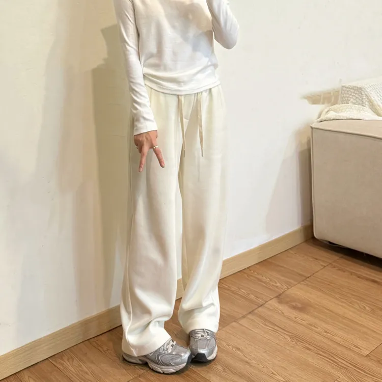 大妍【暖暖卫裤】冬季小个子韩系简约百搭松紧腰加绒加厚卫裤9388