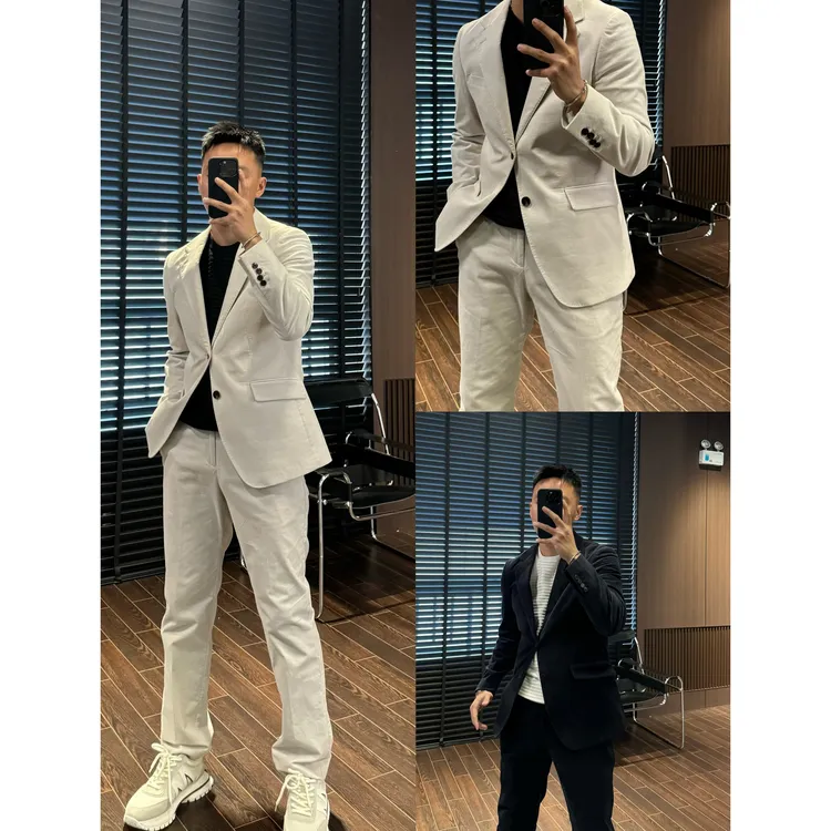 【杰/法兰绒高定绅装】秋季新款西服套西/笔挺柔软西装+244801
