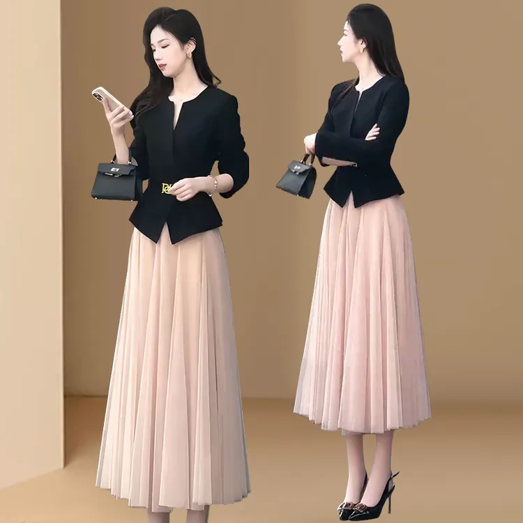 小香风轻奢气质爆款时尚套装2025年春秋新款半身裙穿搭一整套女装