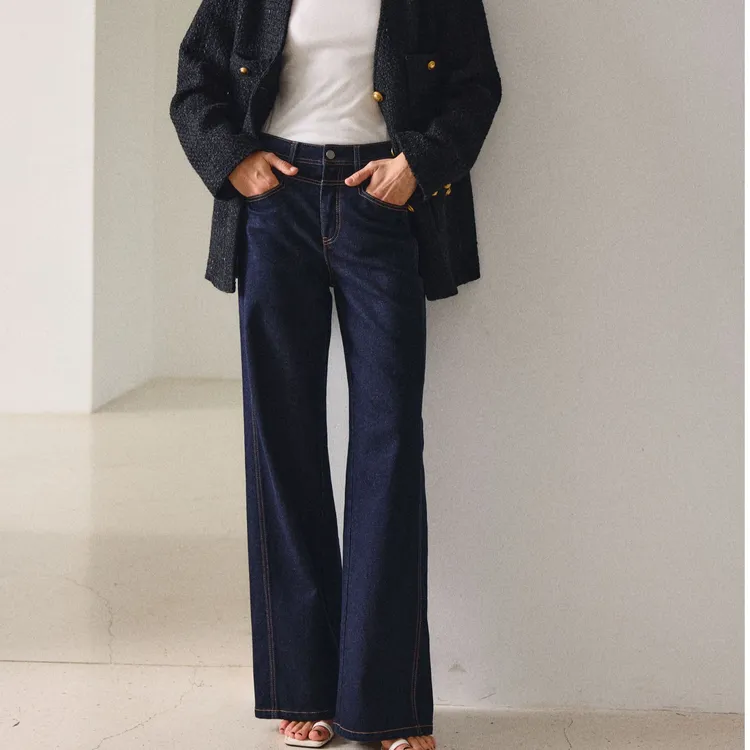 ONLY2026春季新款女装加厚款直筒裤休闲百搭高腰牛仔裤|126132108