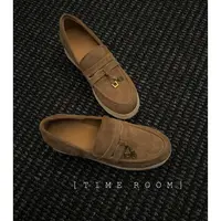 TIME ROOM 2025冬季新款休闲风厚底渔夫鞋增高乐福鞋