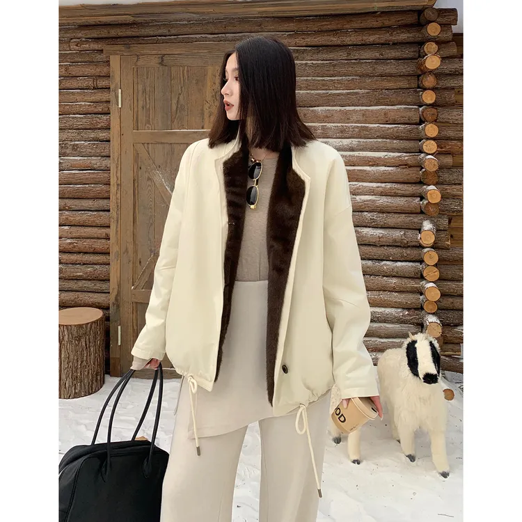 PRASE·噜【暮光之城】微胖显瘦毛毛简约保暖立领夹克外套PR512C30