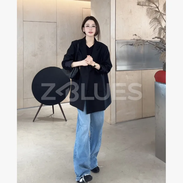 Z.blues【电影感水洗】紧密纺长绒棉高腰水洗牛仔裤YZLHKZ0088