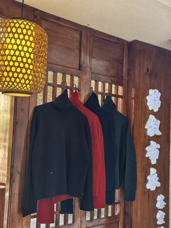 棉叙布衣分享基础坑条堆堆领羊毛打底