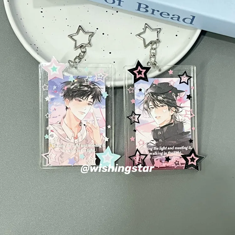 闪粉星星卡套亚克力谷美相框挂件追星小卡收纳三寸拍立得保护套