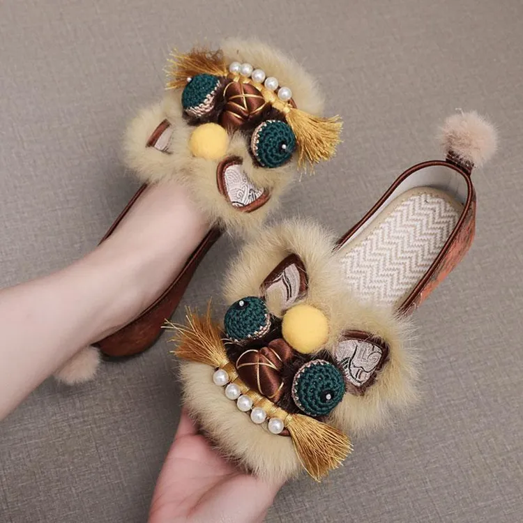 原创非遗纯手工布鞋女平底舒适传统虎头鞋成人民族风国潮汉服鞋子