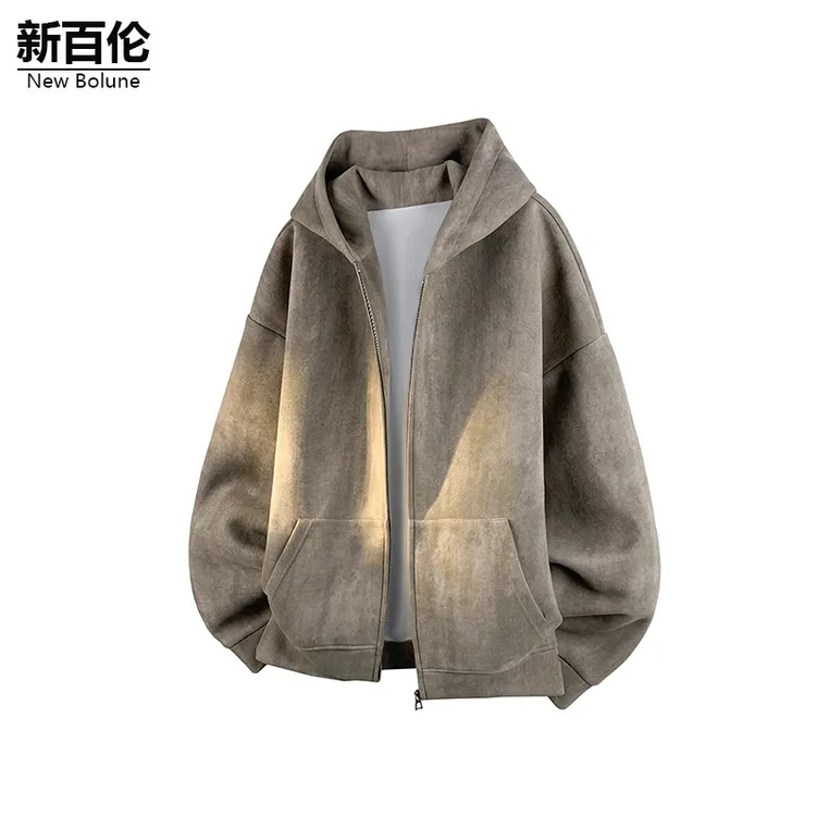 新百伦/NEW BOLUNE港风重磅卫衣男秋季新款百搭扎染宽松长袖外套
