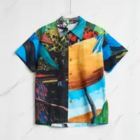 未使用  Andersson Bell中性翻领满印衬衣/ABGU00055