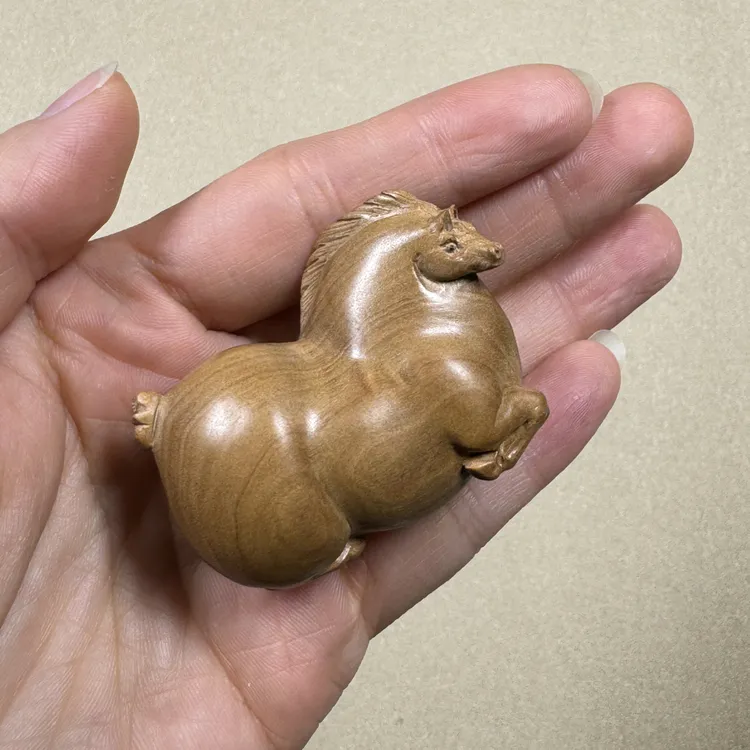 印度老山檀唐马把件