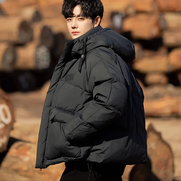正品白鸭绒连帽羽绒服男短款2025冬季新款爆款加厚轻薄青年外套