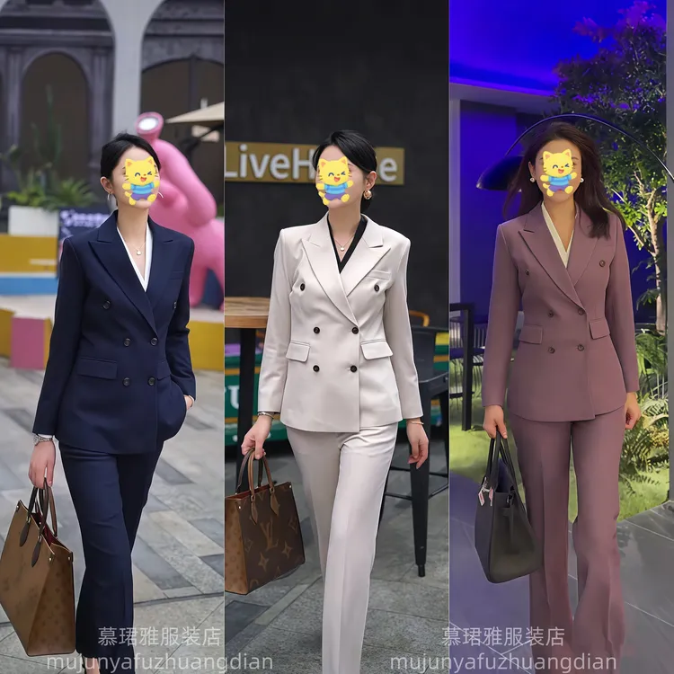 收腰气质小西服套装女御姐风高级感正装职业工作服西装外套西裤瘦
