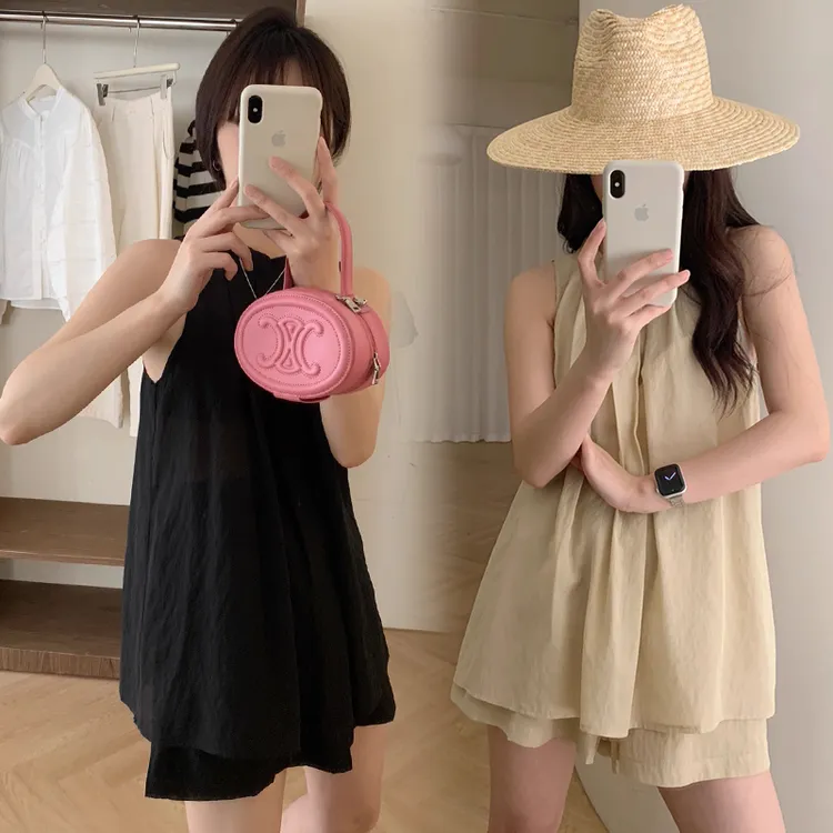洋气孕妇装夏装短袖套装2025新款设计感无托付抽绳短裤夏季薄款女